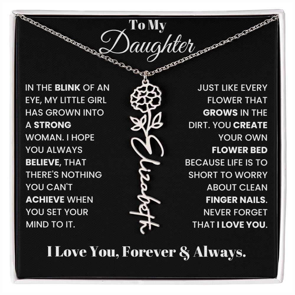 In The Blink Of An Eye, Flower Name Necklace