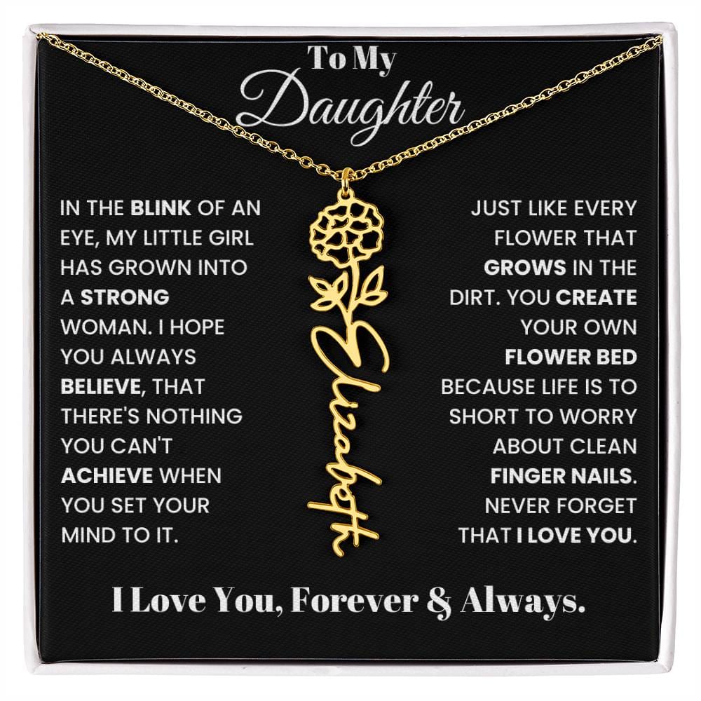 In The Blink Of An Eye, Flower Name Necklace