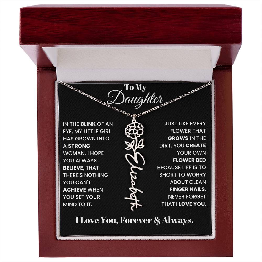 In The Blink Of An Eye, Flower Name Necklace