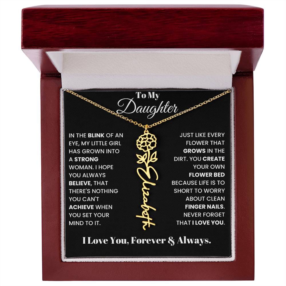 In The Blink Of An Eye, Flower Name Necklace