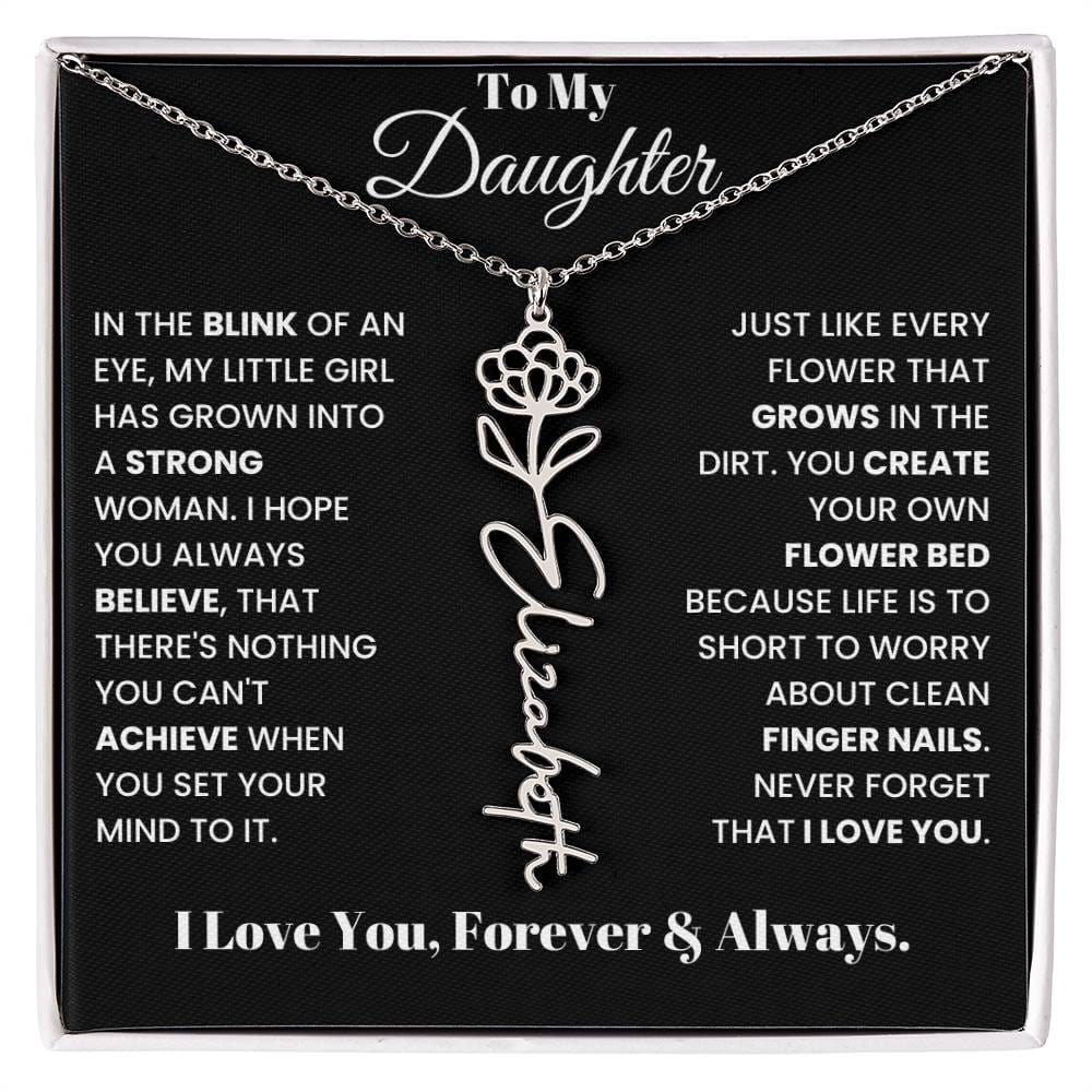 In The Blink Of An Eye, Flower Name Necklace