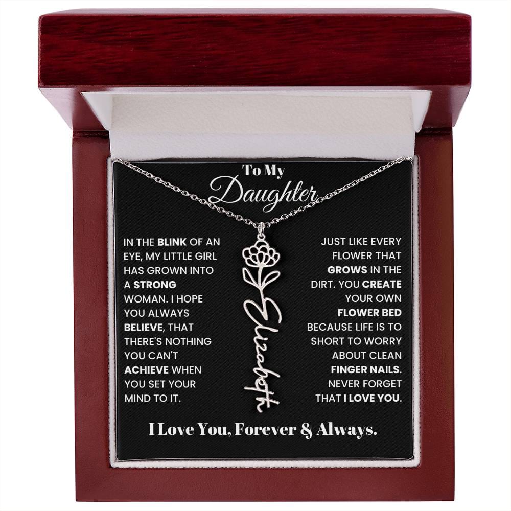 In The Blink Of An Eye, Flower Name Necklace