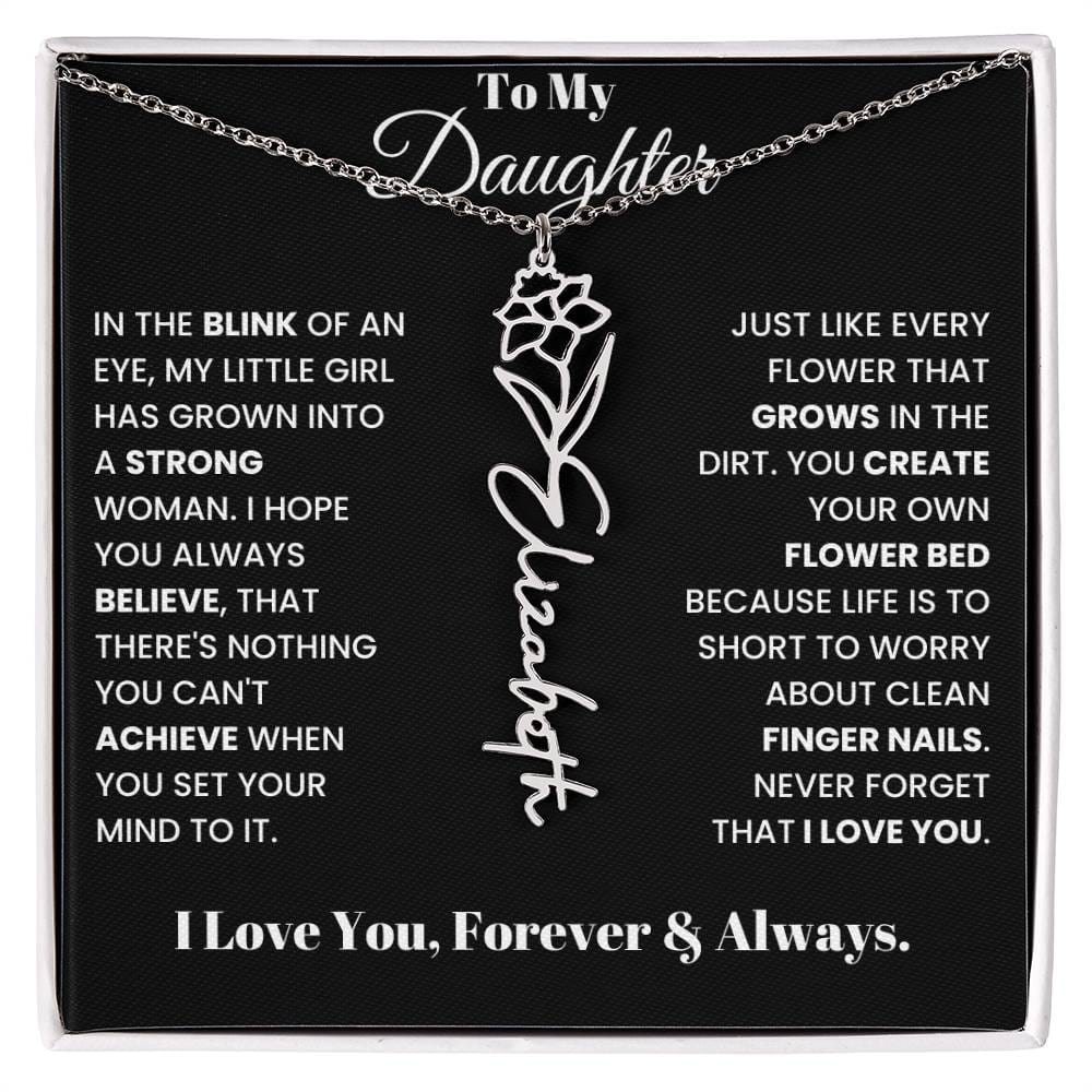 In The Blink Of An Eye, Flower Name Necklace