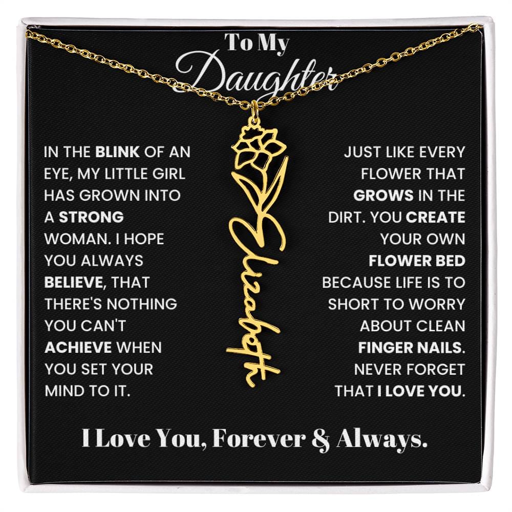 In The Blink Of An Eye, Flower Name Necklace