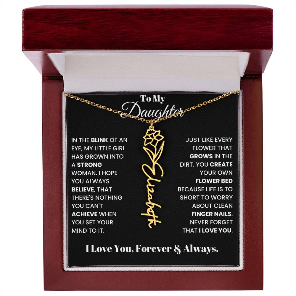 In The Blink Of An Eye, Flower Name Necklace