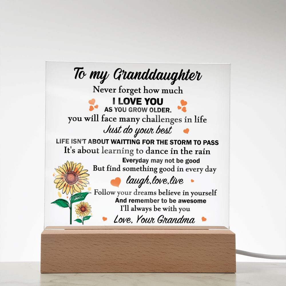 Granddaughter Laugh, Love, live, Square Acrylic Square