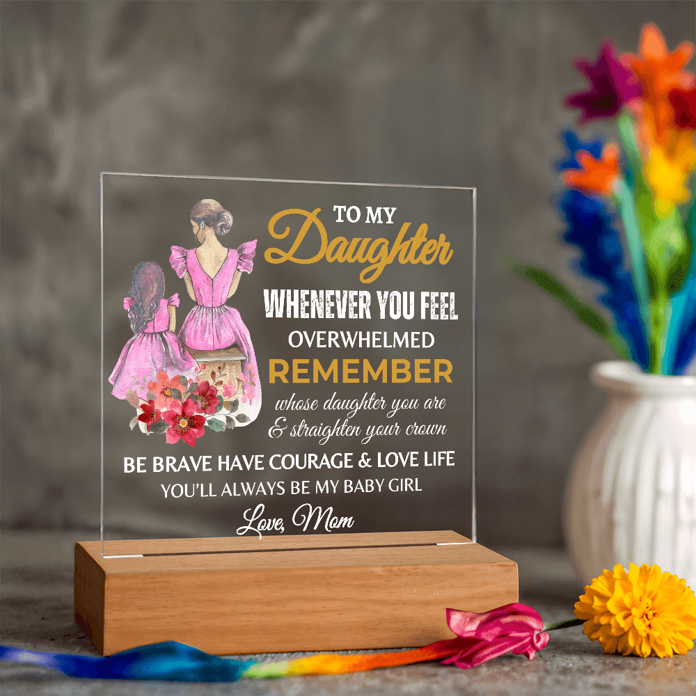 Square Acrylic Plaque With LED Light