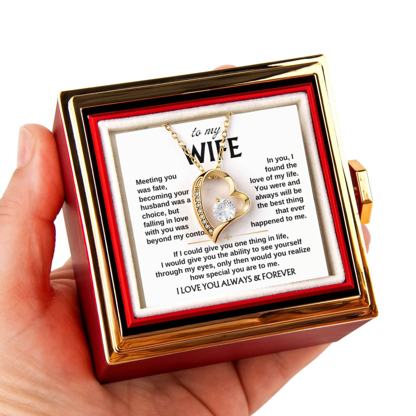 Romantic Forever Love Necklace With Rose Box