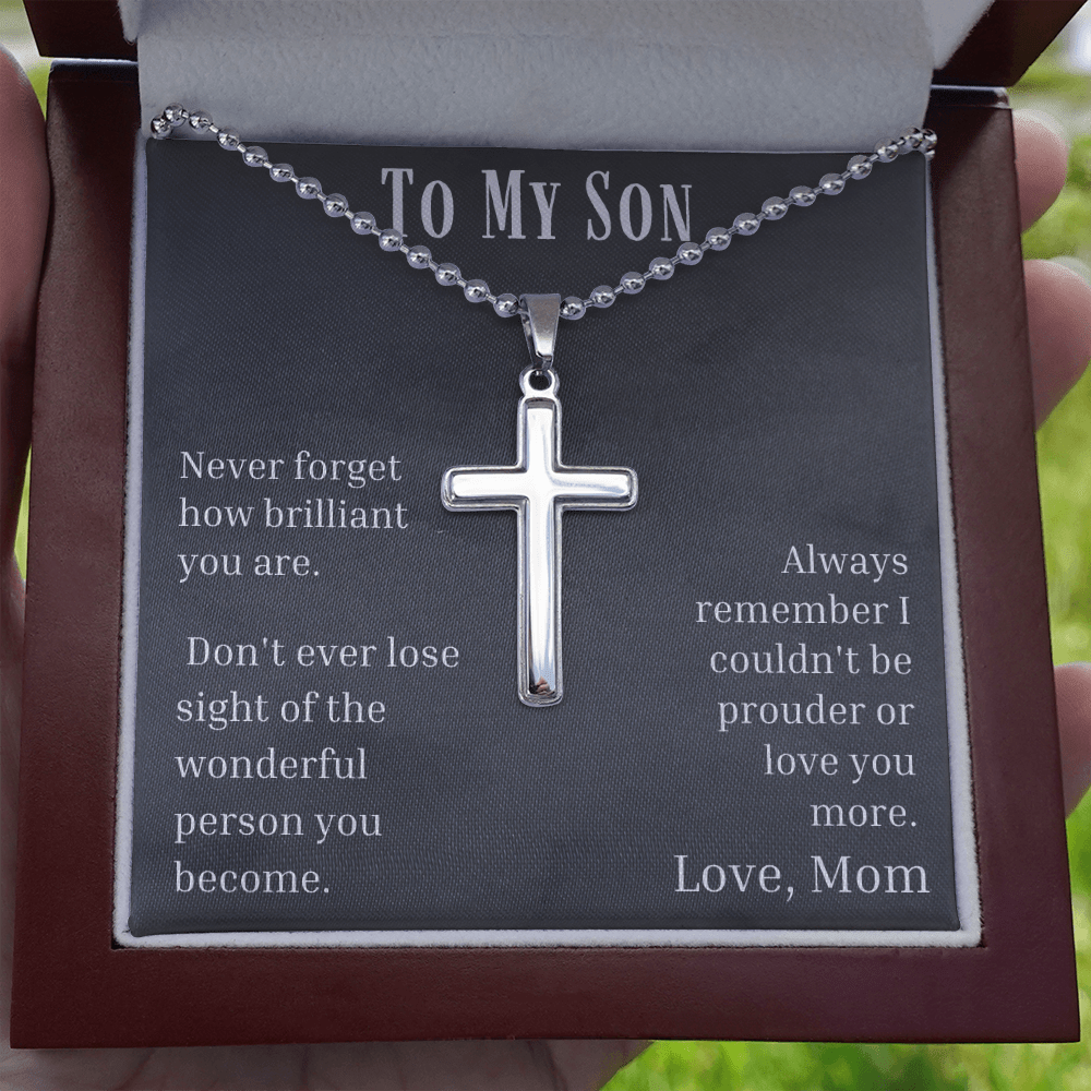 Never Forget How Brilliant You Are - Stainless Cross Necklace