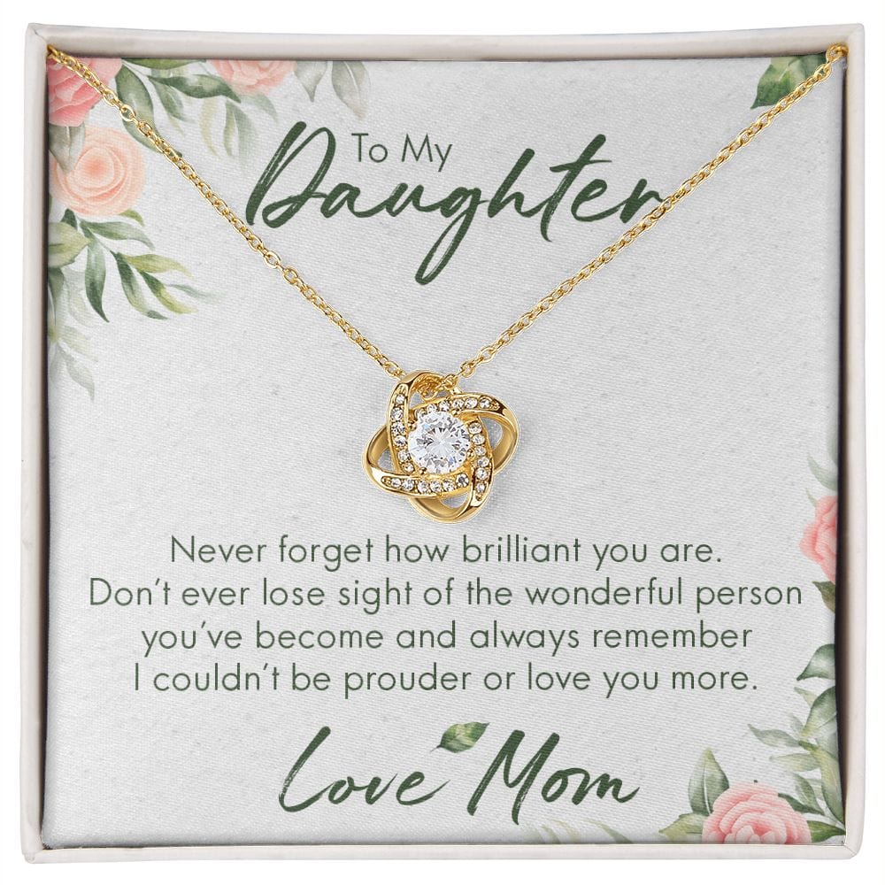 Never Forget, Love Knot Necklace, From Mom