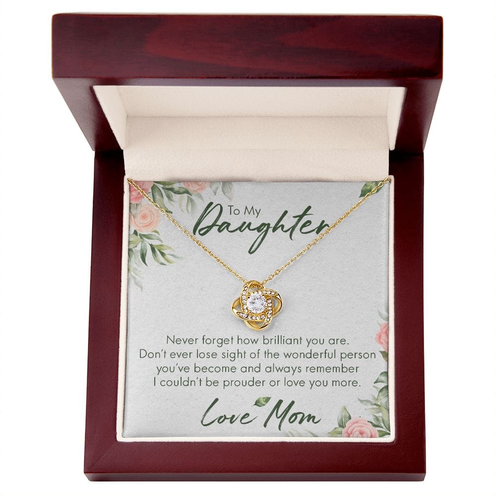 Never Forget, Love Knot Necklace, From Mom