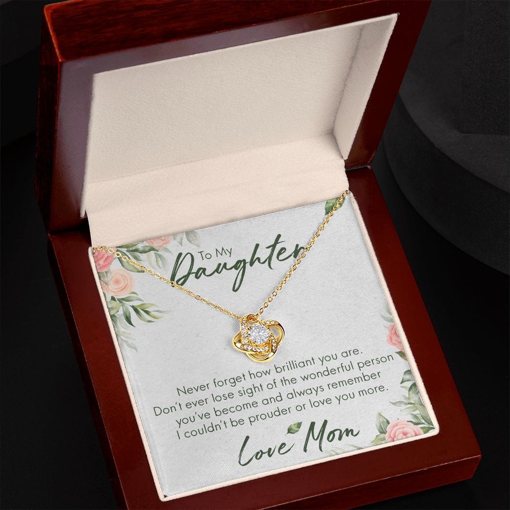 Never Forget, Love Knot Necklace, From Mom