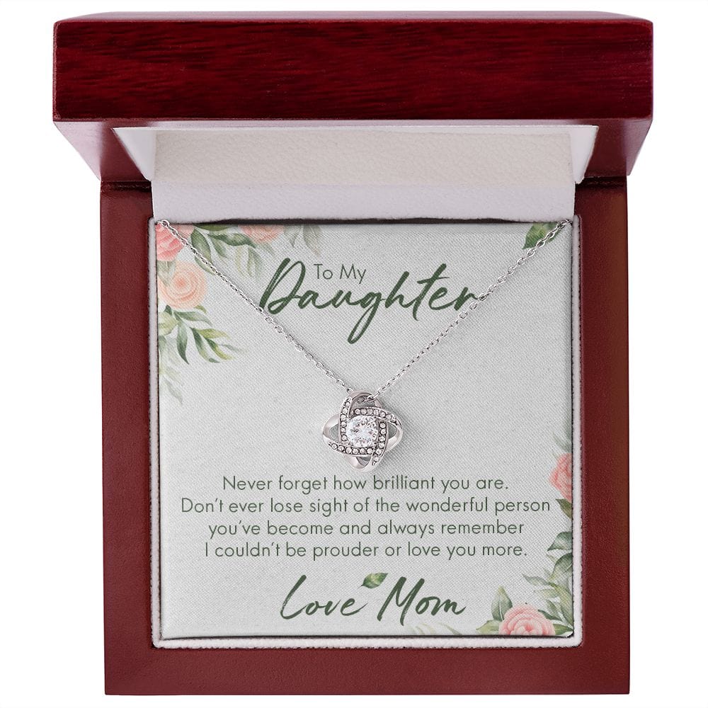 Never Forget, Love Knot Necklace, From Mom