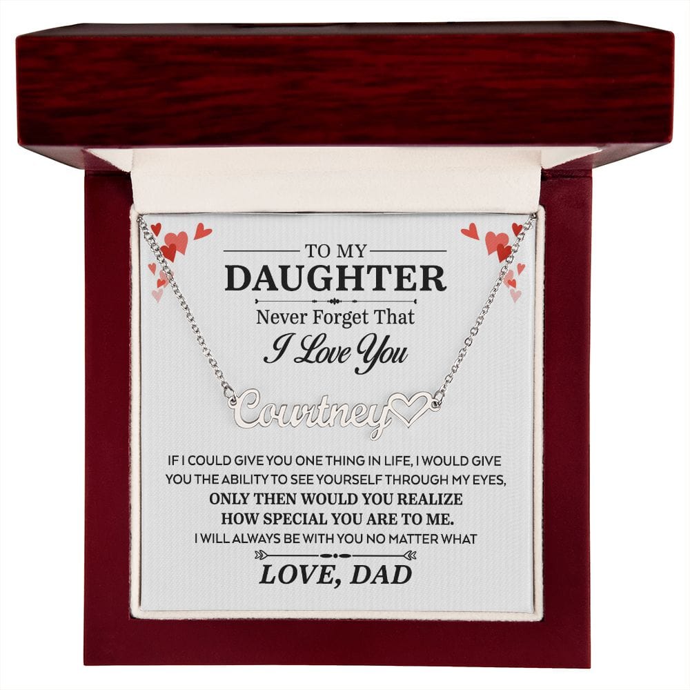 Never Forget That I Love You, Heart Name Necklace