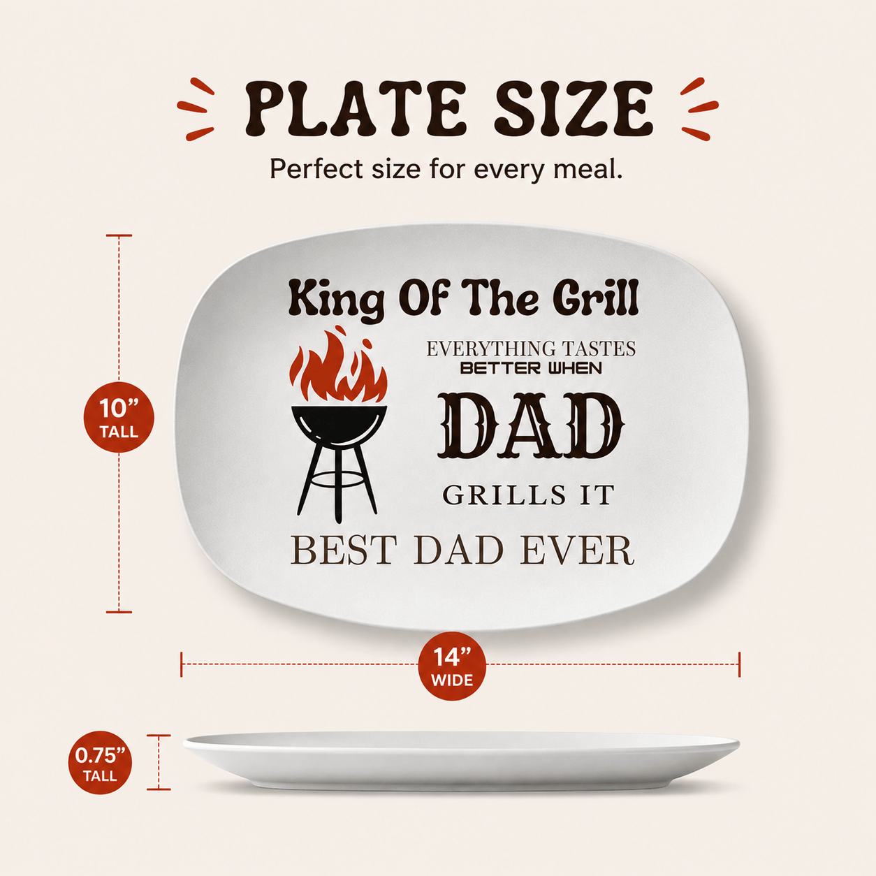 King Of The Grill, Food Serving Platter