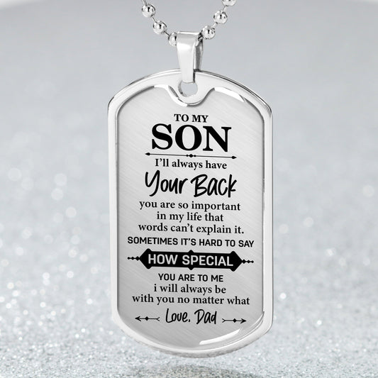 I'll Always Have Your Back, Dog Tag Necklace