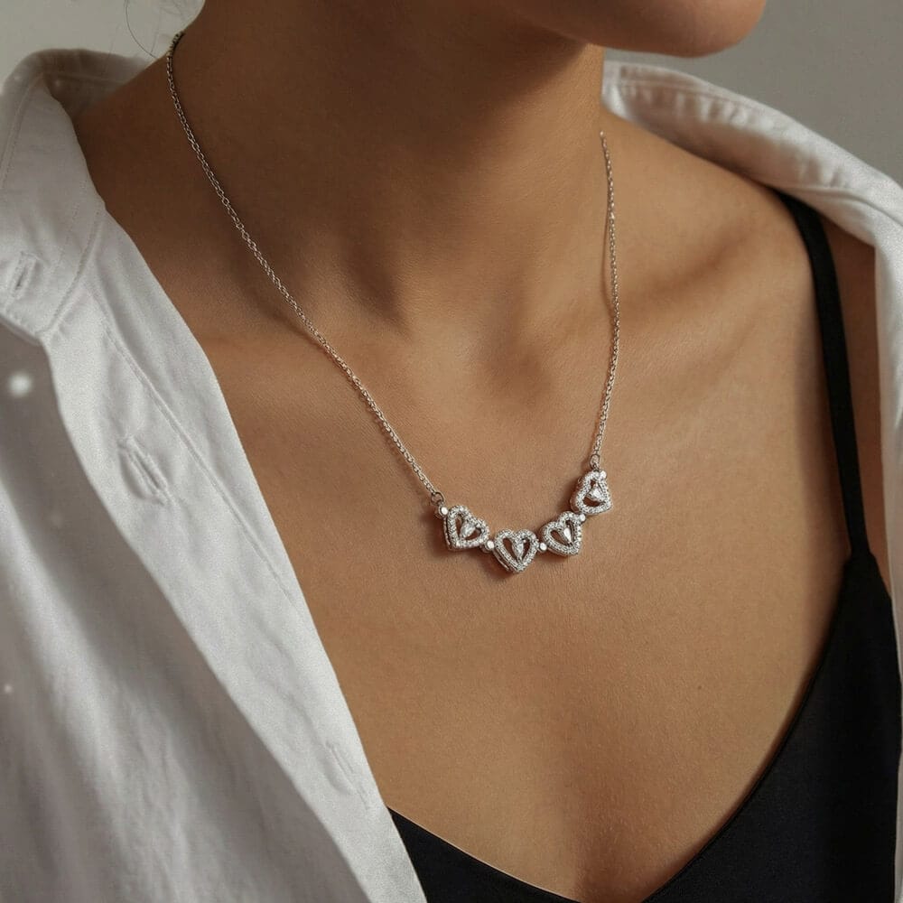 Romantic Magnetic Hearts Necklace