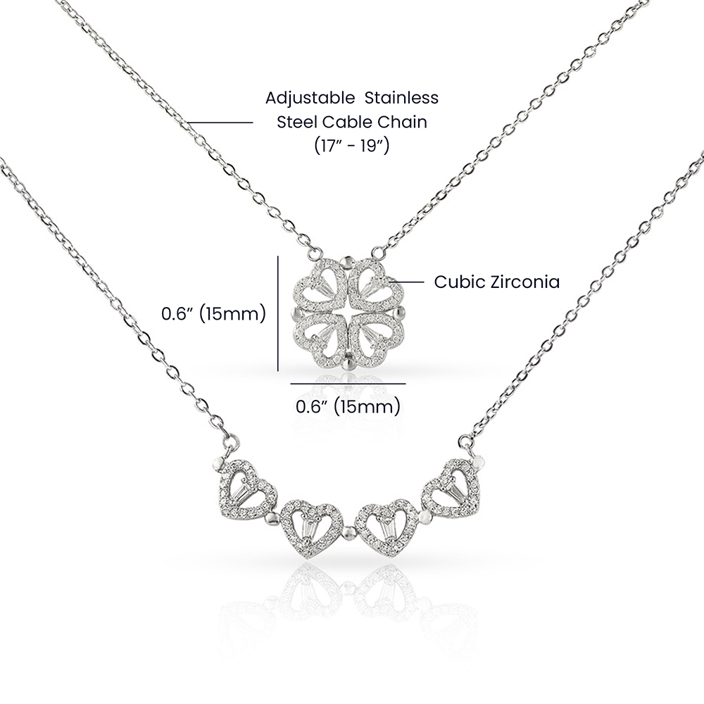 Romantic Magnetic Hearts Necklace