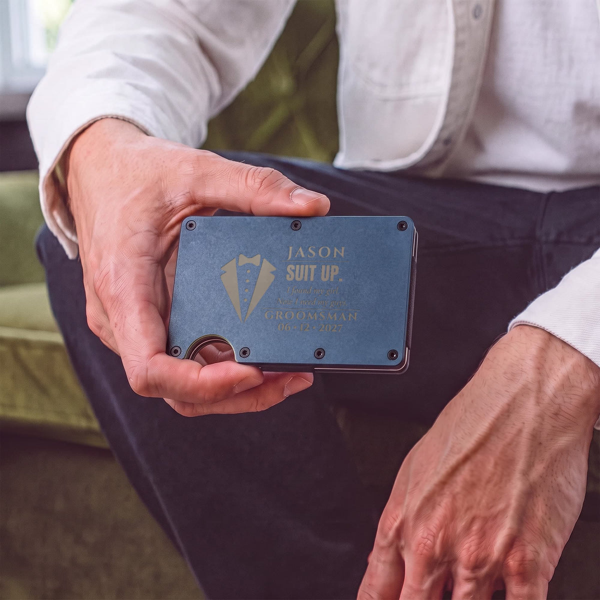 Personalized "Suit Up" Groomsman Proposal Wallet