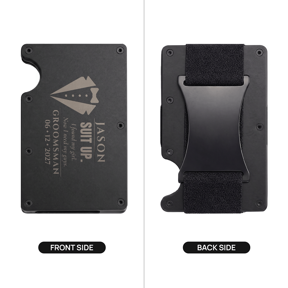 Personalized "Suit Up" Groomsman Proposal Wallet