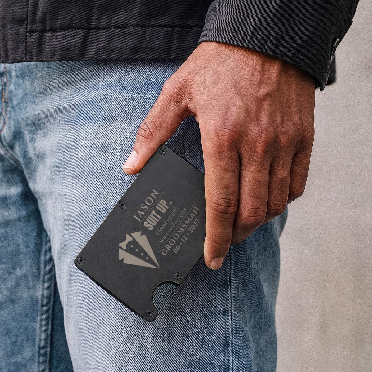 Personalized "Suit Up" Groomsman Proposal Wallet