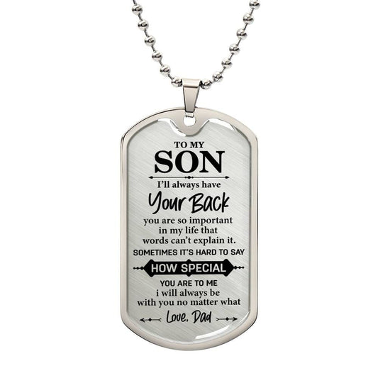 I'll Always Have Your Back, Dog Tag Necklace