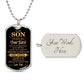 I'll Always Have Your Back, Black and Gold Dog Tag Necklace