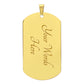 I'll Always Have Your Back, Black and Gold Dog Tag Necklace