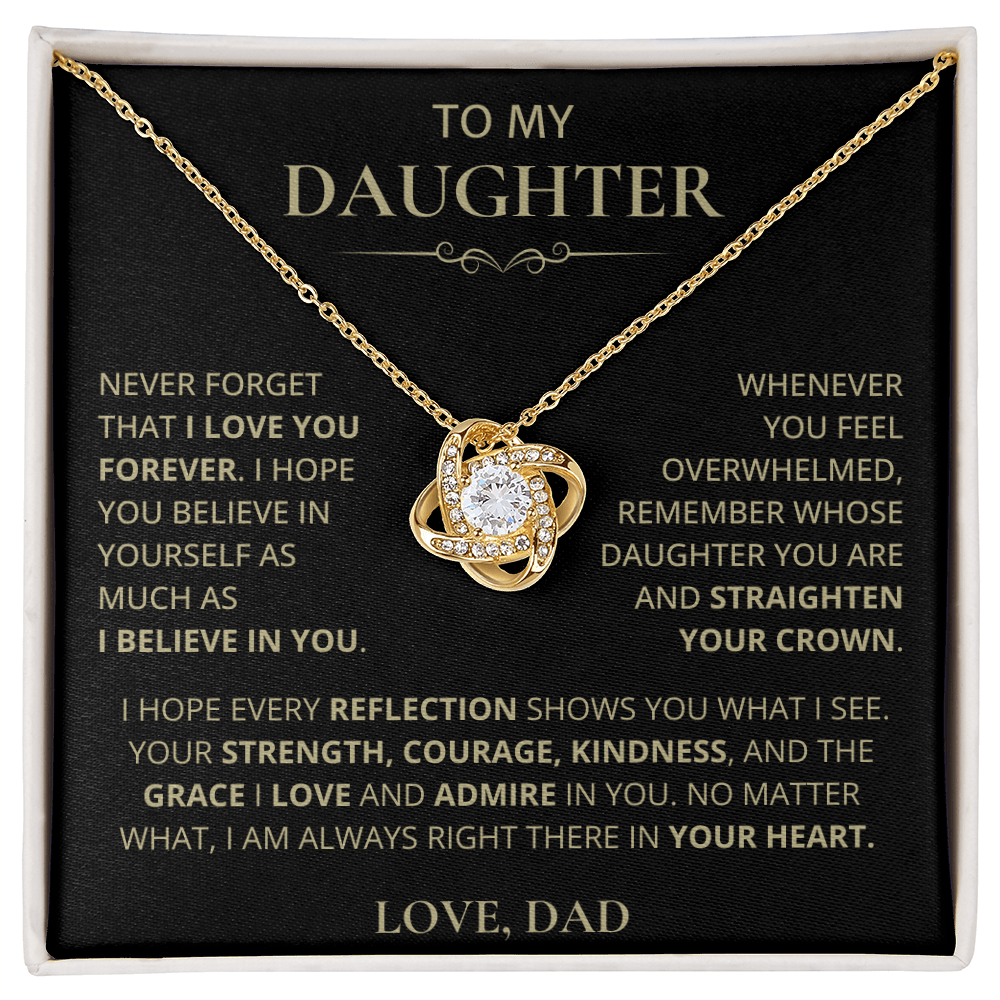 To My Daughter, Love Knot Necklace