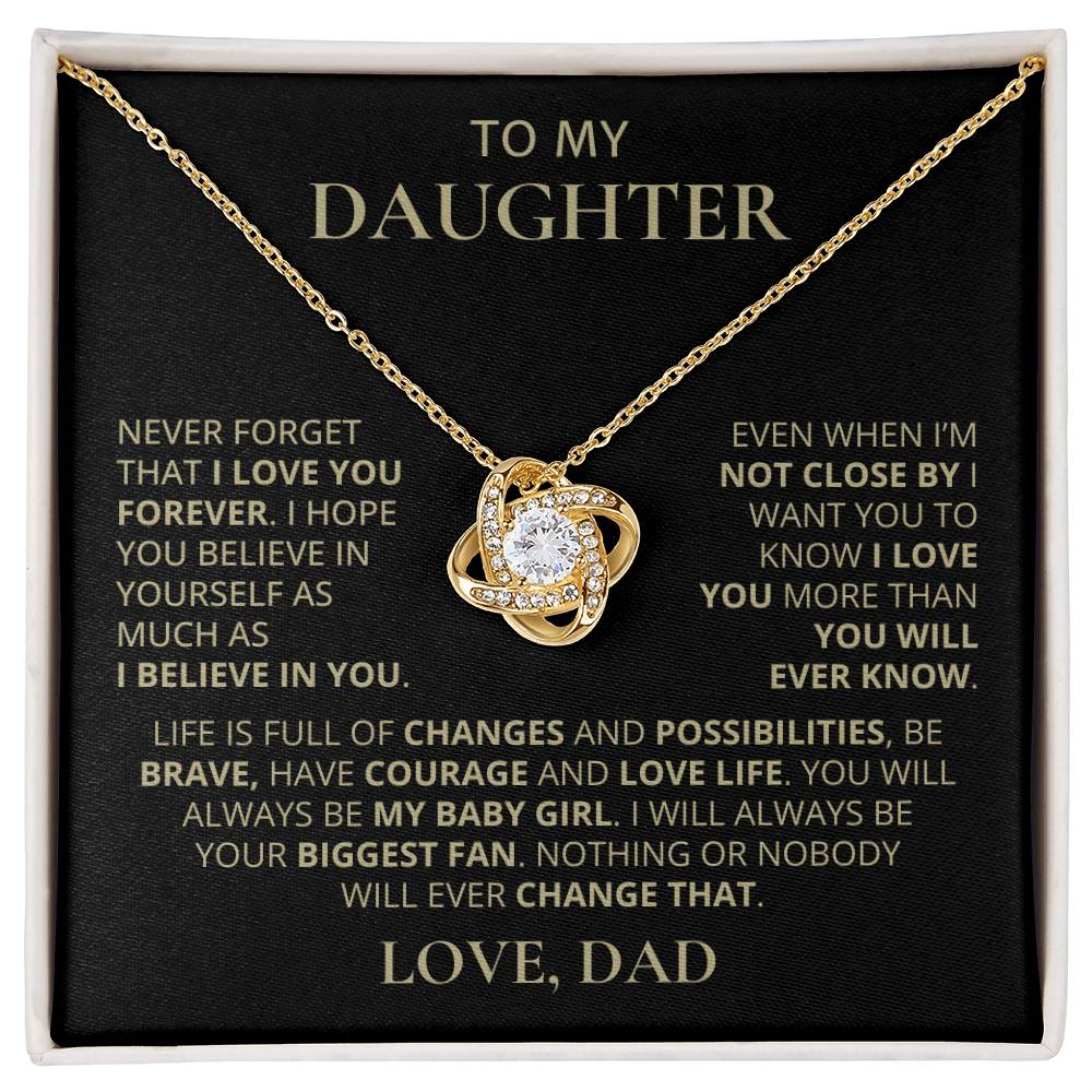 To My Daughter, Love Knot Necklace