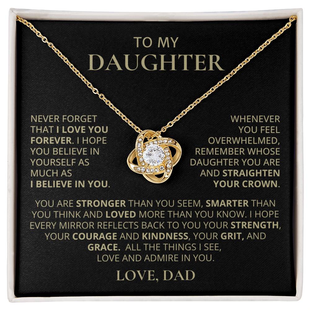 To My Daughter, Love Knot Necklace