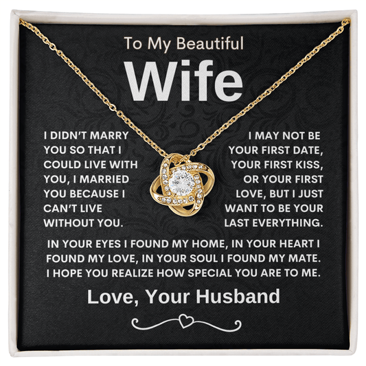 Love Knot Necklace, In Your Eyes I Found My Home
