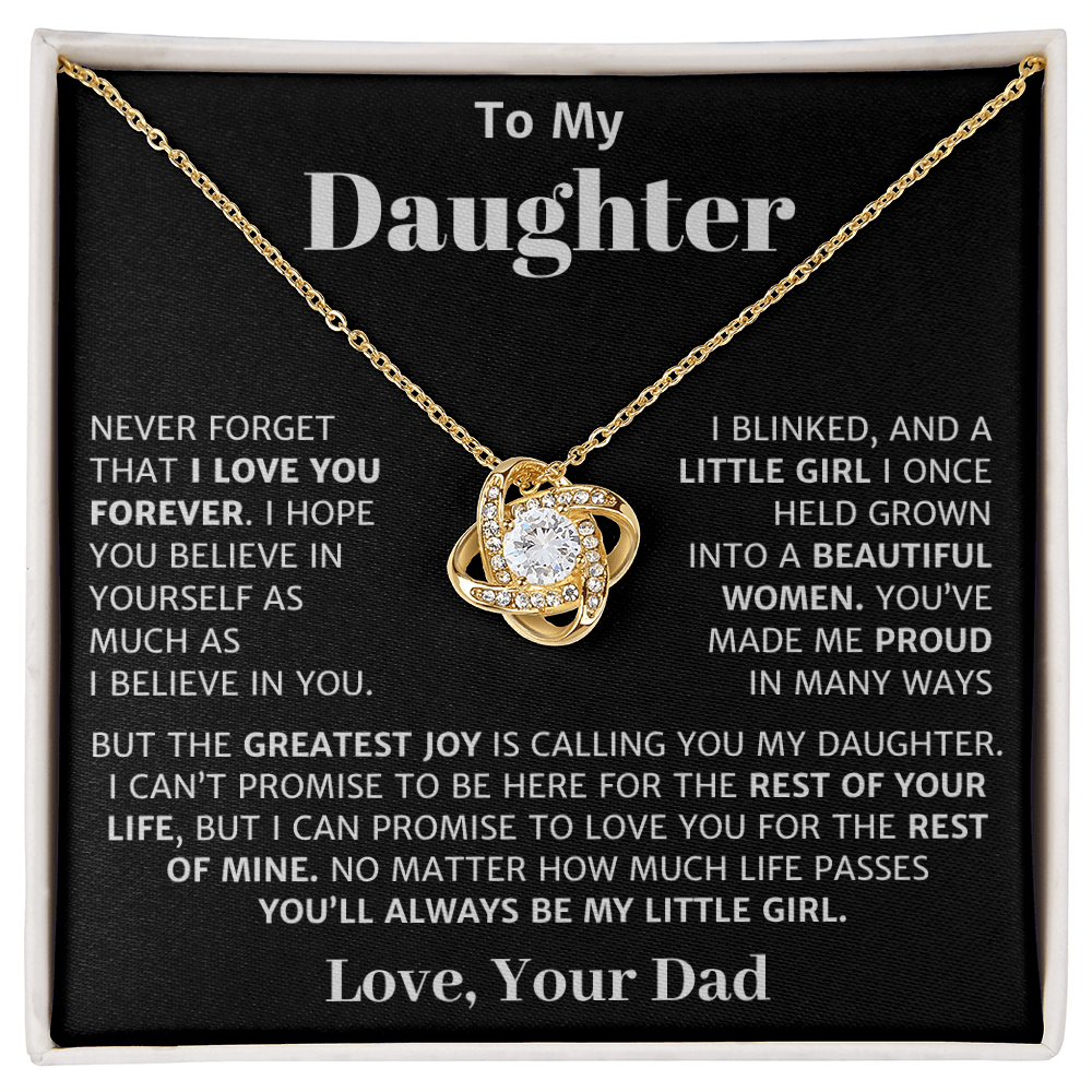 To My Daughter, Love Knot Necklace