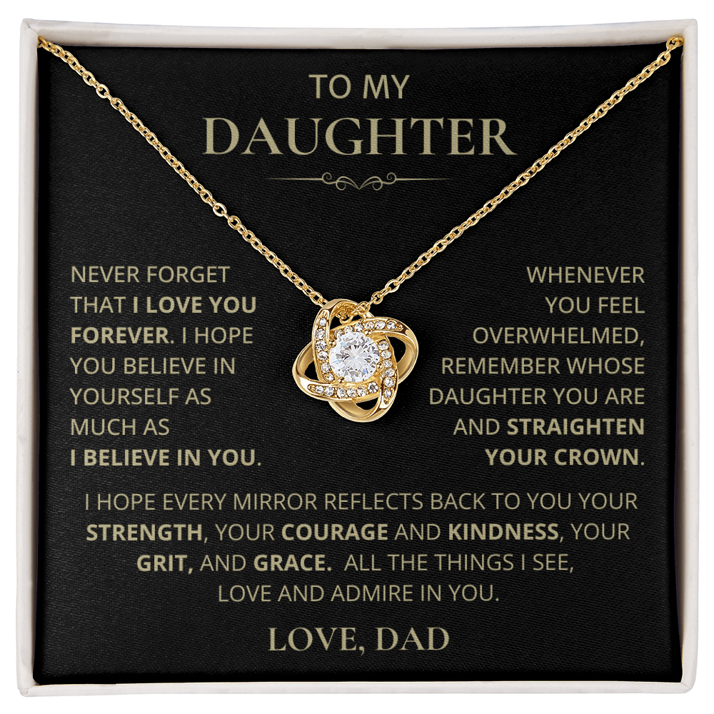 To My Daughter, Love Knot Necklace