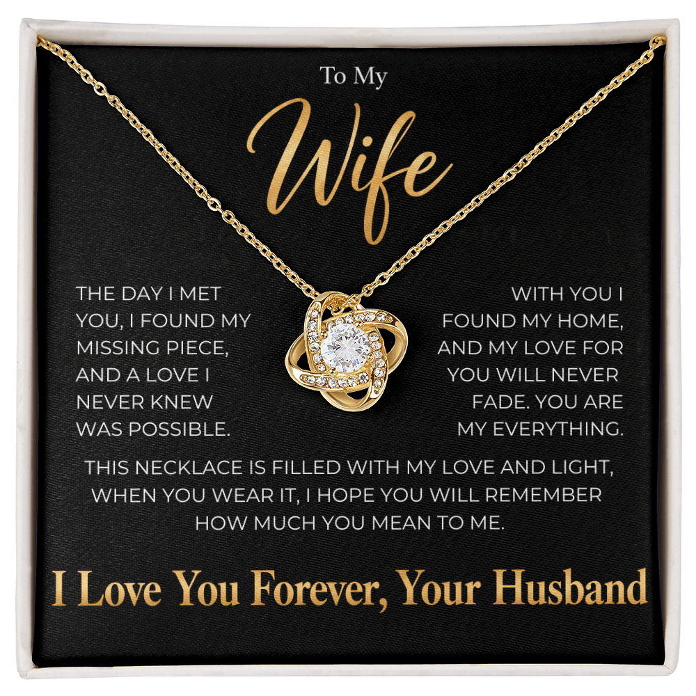 To My Wife, Love Knot Necklace