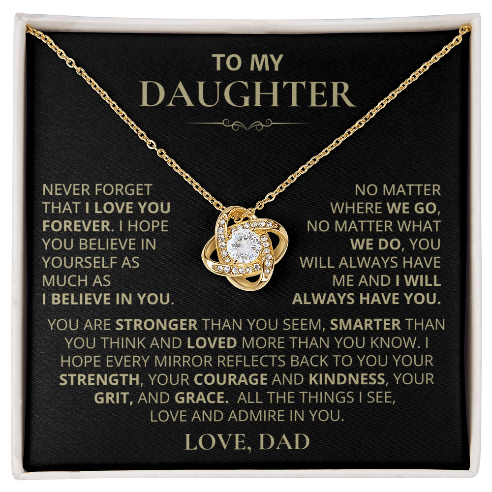 To My Daughter, Love Knot Necklace