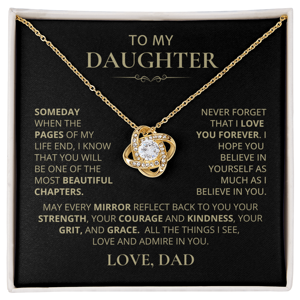 To My Daughter, Love Knot Necklace