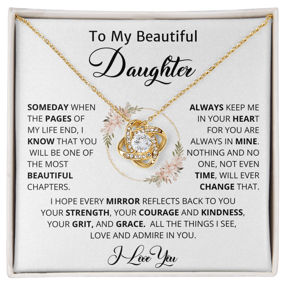 To My Beautiful Daughter, Love Knot Necklace