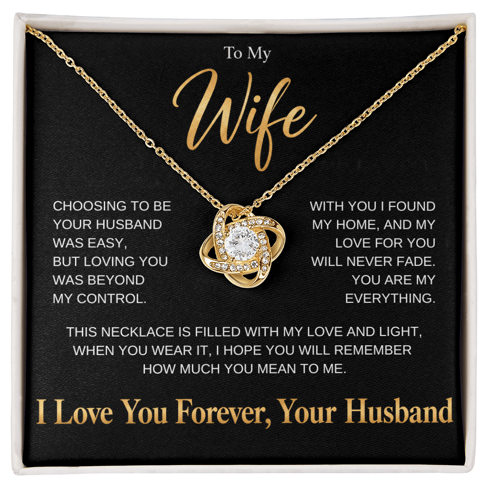 To My Wife, Love Knot Necklace