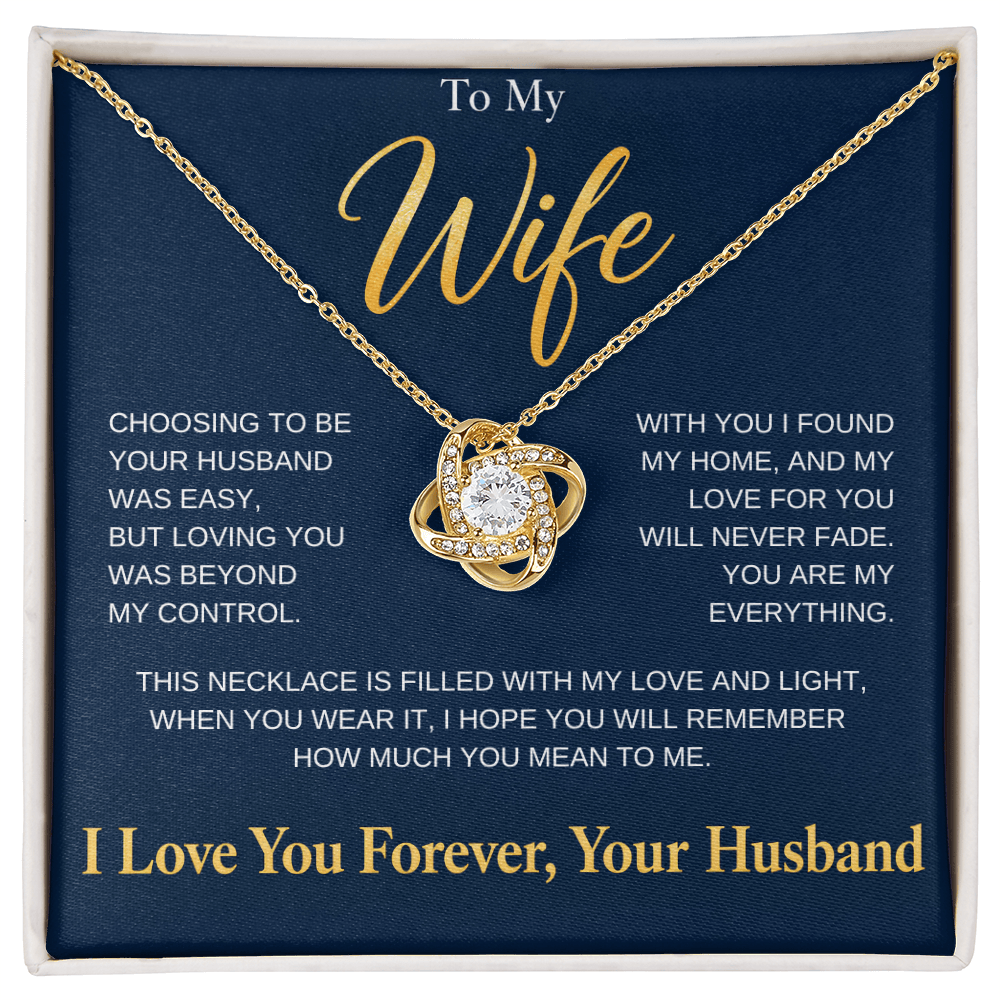 To My Wife, Love Knot Necklace