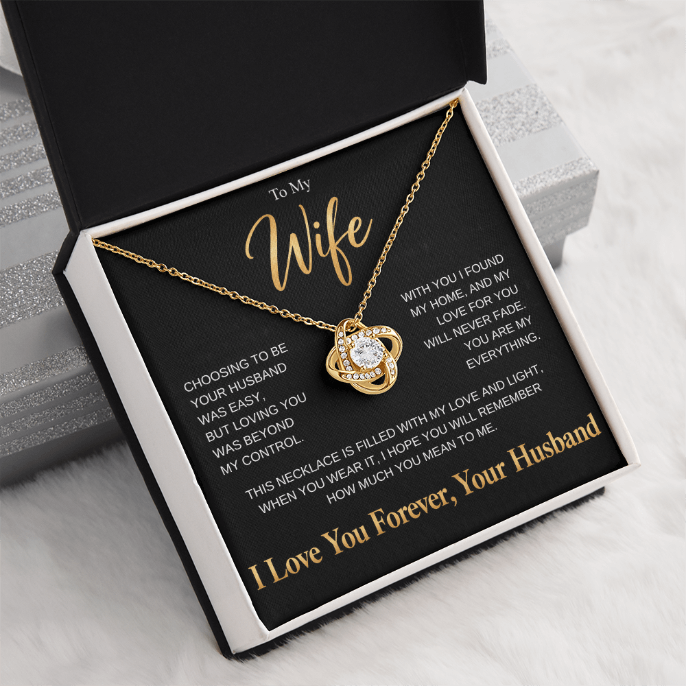 To My Wife, Love Knot Necklace