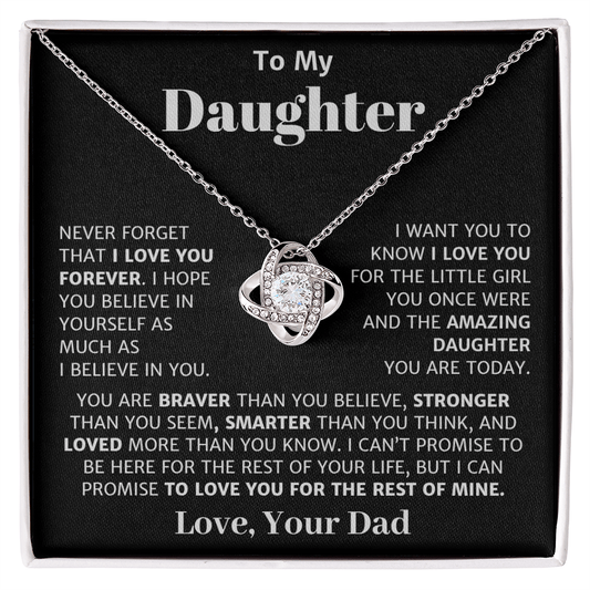 To My Daughter, Love Knot Necklace