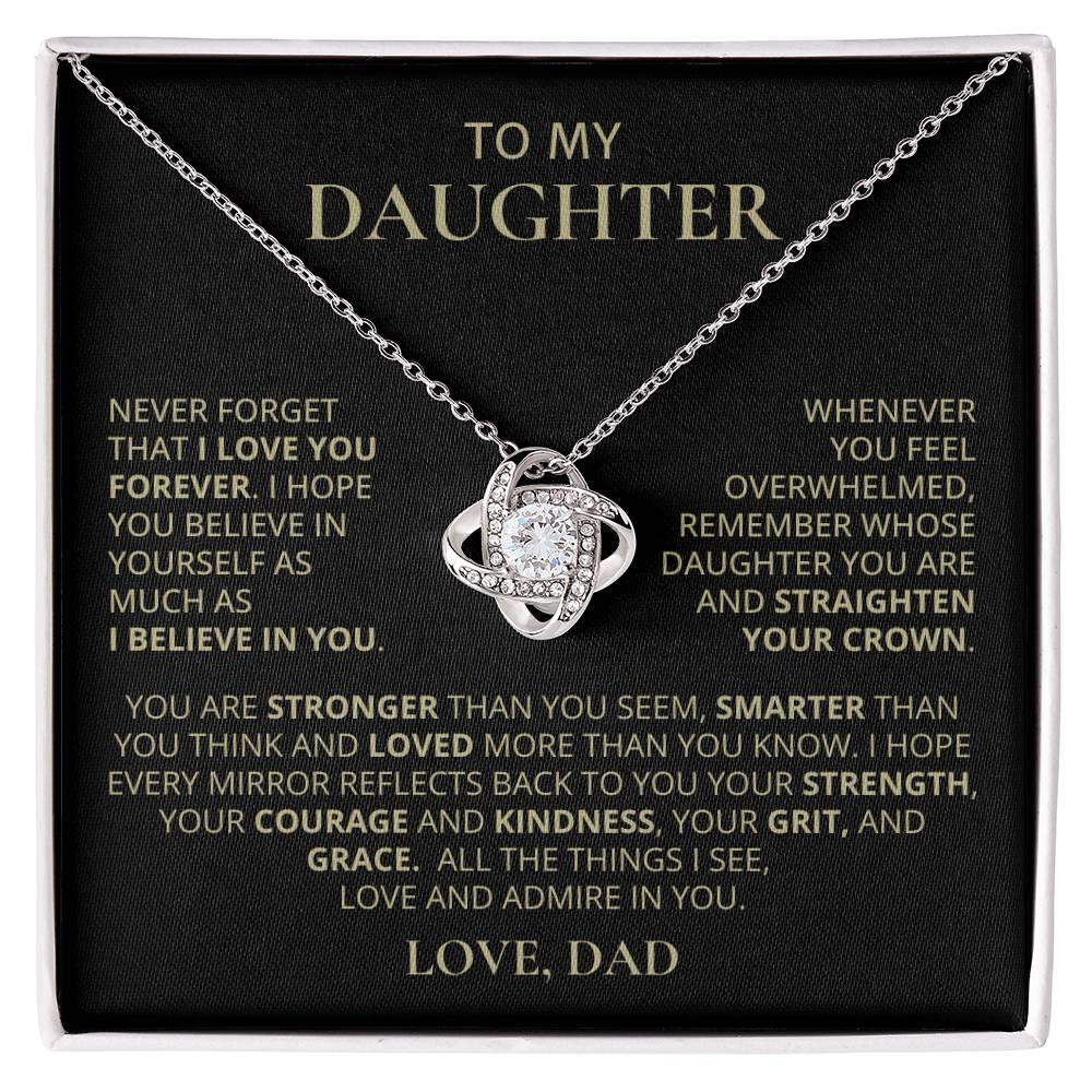 To My Daughter, Love Knot Necklace