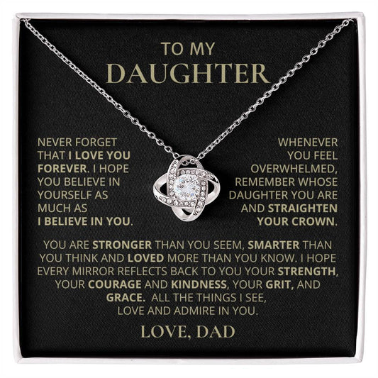 To My Daughter, Love Knot Necklace
