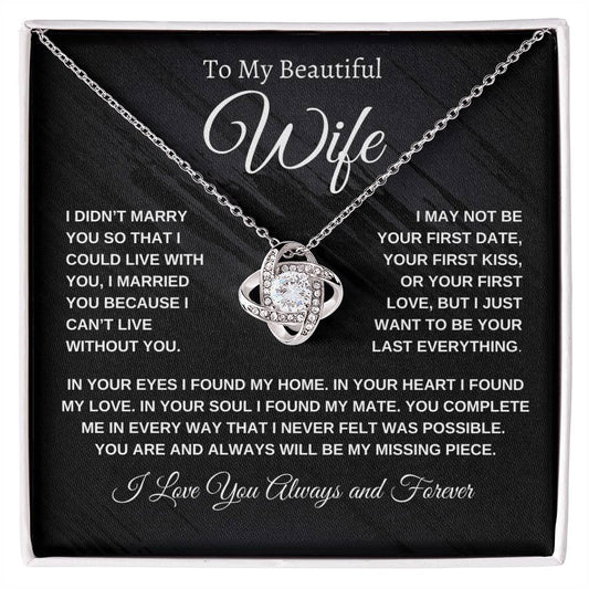 Love Knot Necklace, You Are My Missing Piece