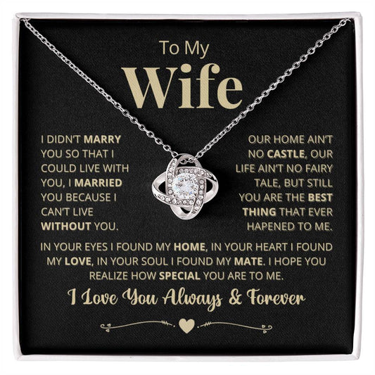 Love Knot Necklace, In Your Heart I Found My Love