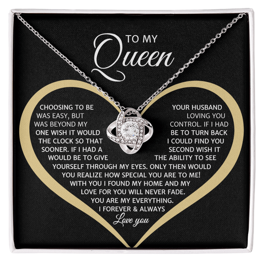 To My Queen, Love Knot Necklace