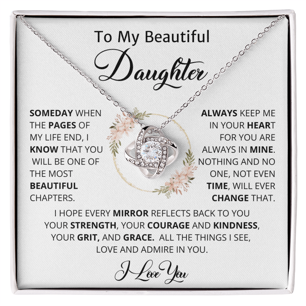 To My Beautiful Daughter, Love Knot Necklace