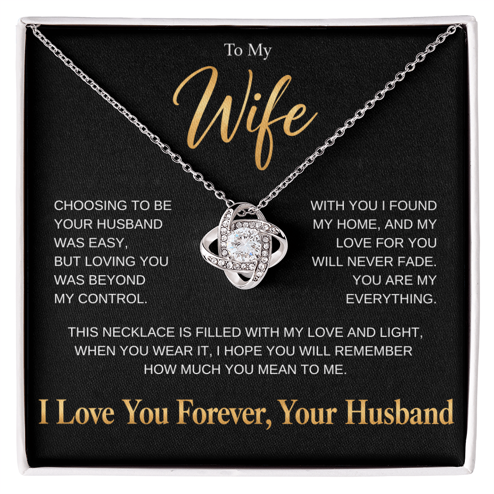 To My Wife, Love Knot Necklace