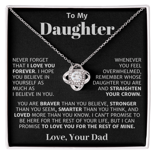 To My Daughter, Love Knot Necklace